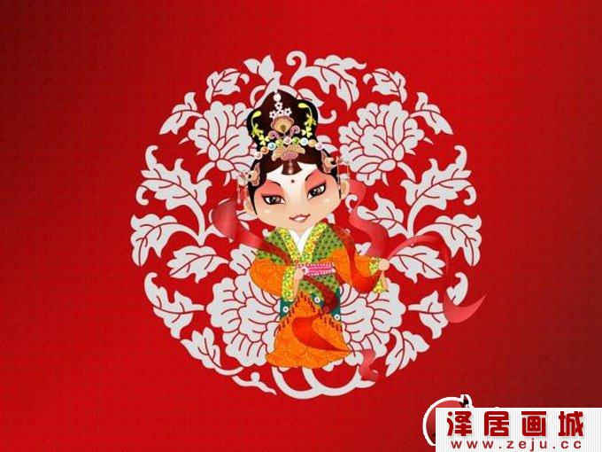 中国戏剧人物卡通画图片（旦角9）