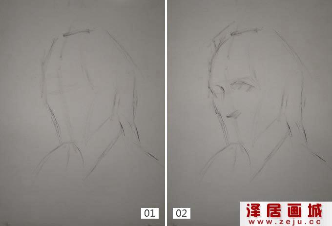 老人水粉画教程:外国老人头像水粉绘画步骤