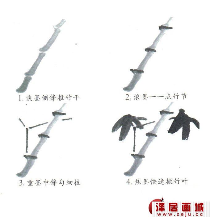 简单的学画墨竹教程