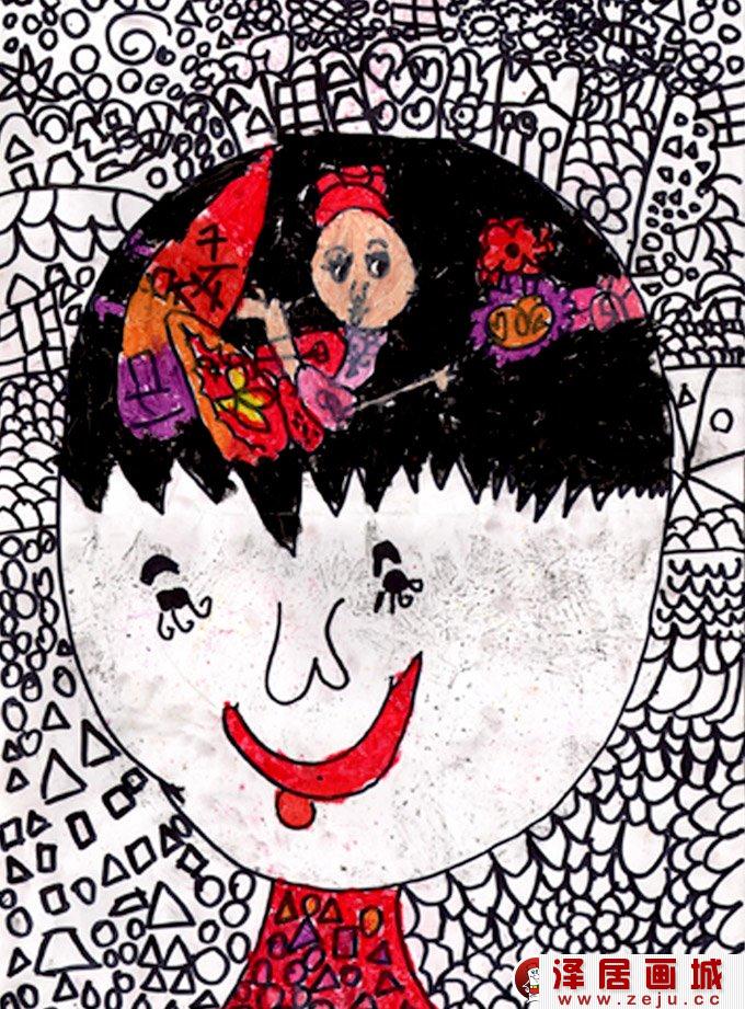 简笔科幻画:梦想中的人鱼公主--金鹰杯儿童画大赛参赛作品