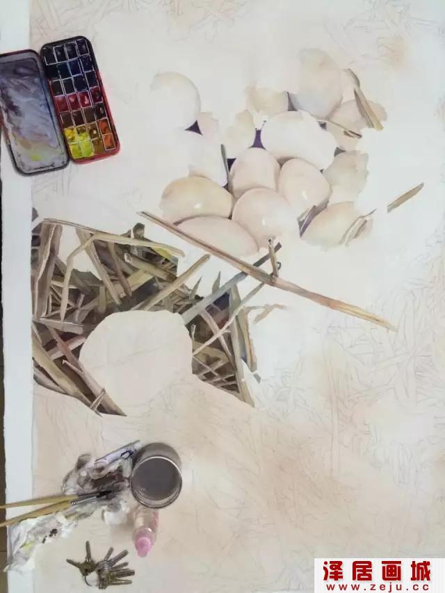逼真鸡蛋水彩画绘画教程