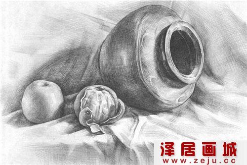 静物素描的教程