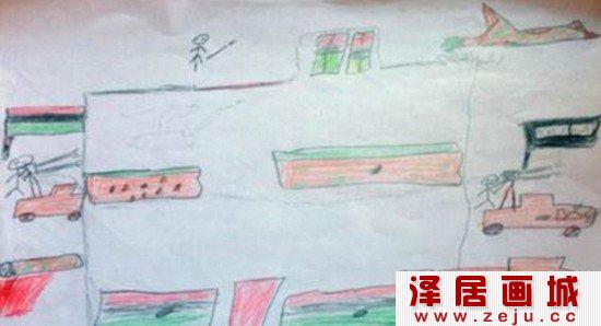 军事儿童画作品欣赏
