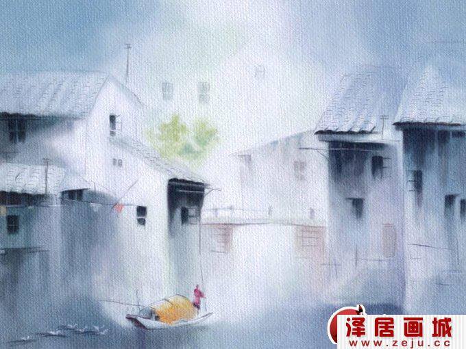 江南水乡水彩画教程（最终作品效果）