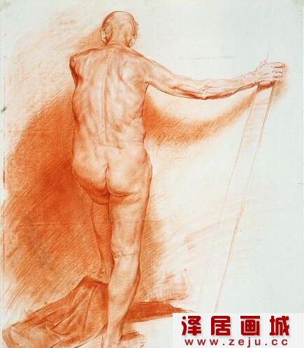 老人人体素描作品