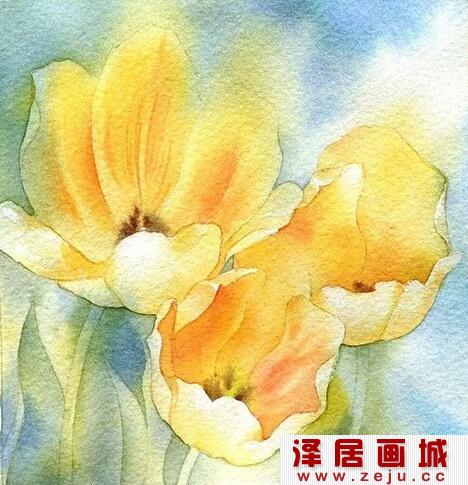 郁金香水彩画教程详解