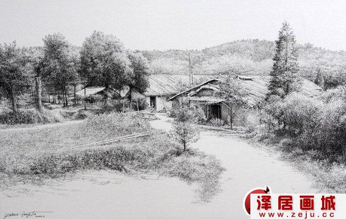 超写实风景素描画图片1