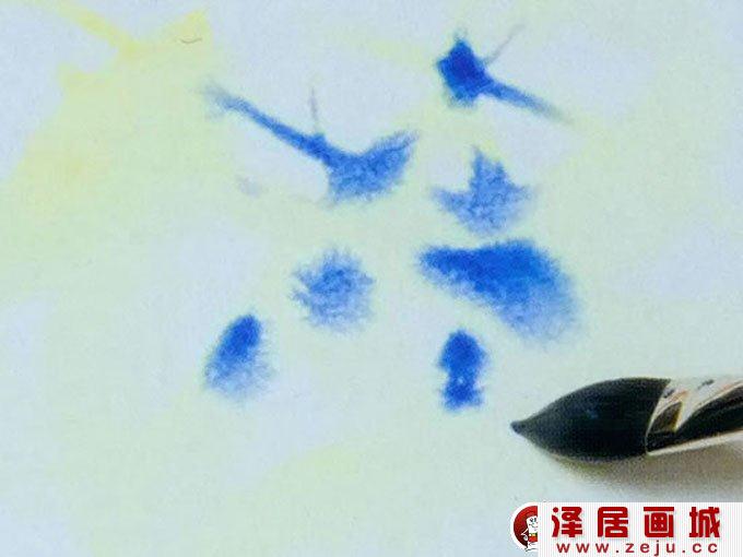 水彩画基本涂色技法：水彩画湿破湿画法图文教程41
