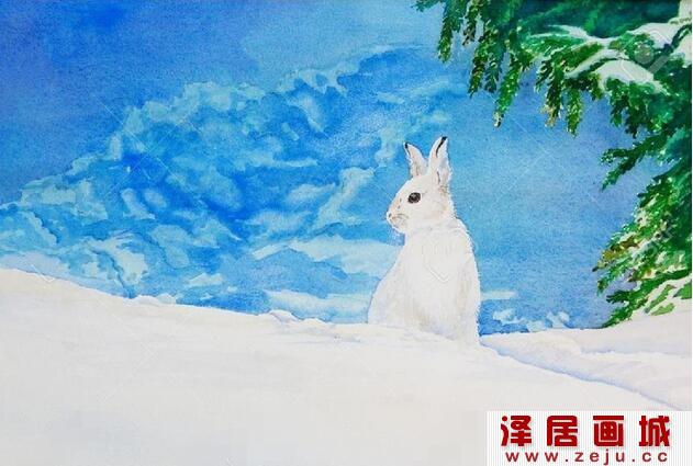 冬天里的小动物儿童画作品欣赏