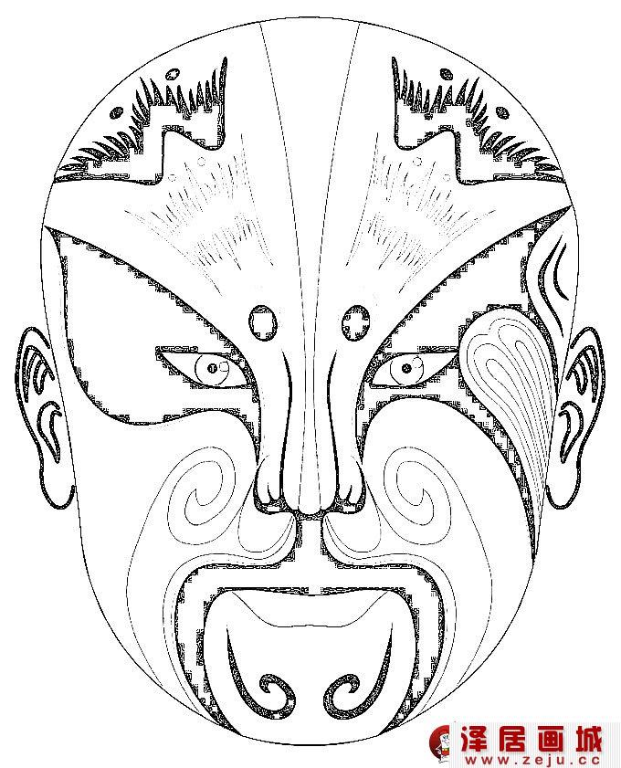 京剧脸谱简笔画图案：京剧脸谱简笔画图片大全02