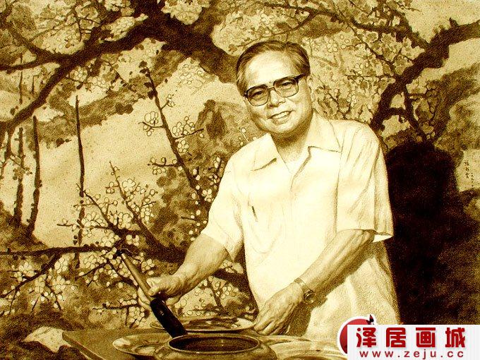 国画大师关山月照片