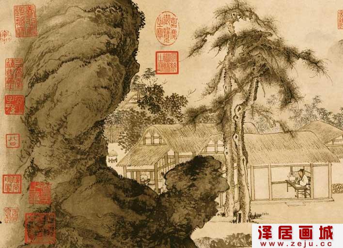 唐寅《事茗图》局部