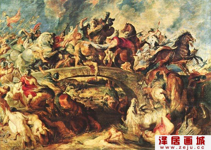 鲁本斯《阿玛戎之战》_希腊神话故事战争场面油画作品