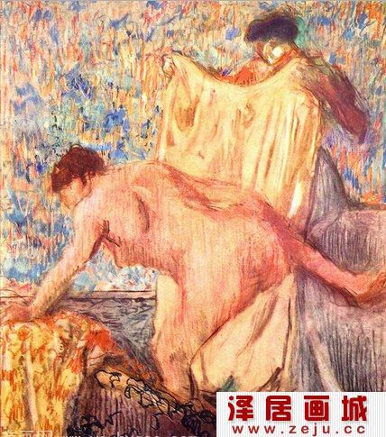 印象派人物画：浴后