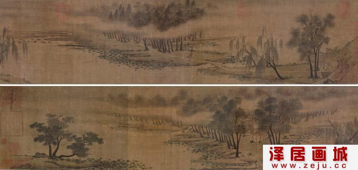宋代赵令穰《湖庄消夏图》全卷