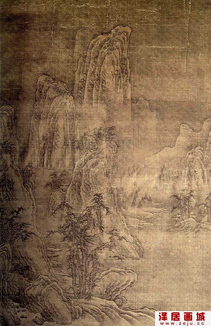 翟院深《雪山归猎图》_宋代描绘雪山打猎归来的山水画