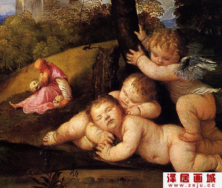 提香《人生的三个阶段/人生三部曲》局部高清大图