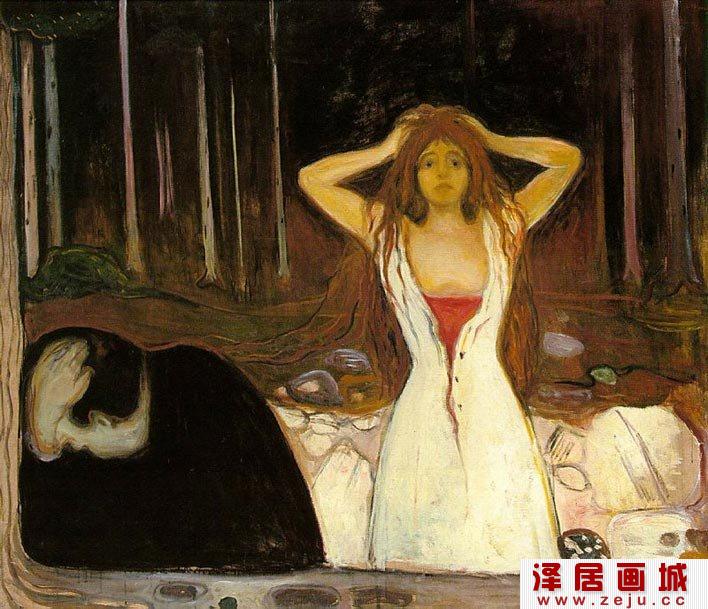 蒙克《灰烬》_蒙克1894年油画人物高清大图赏析
