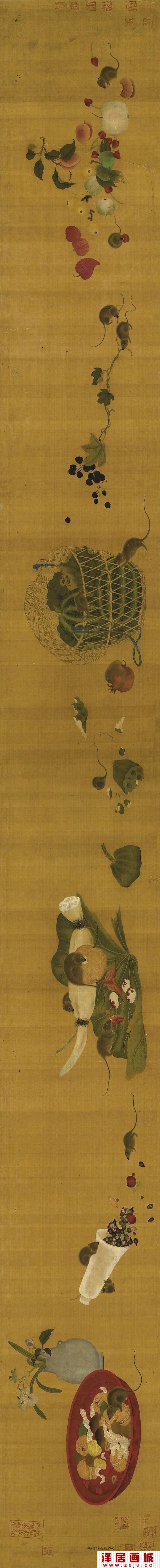 徐崇嗣没骨画：鼠戏图长卷