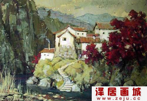 水粉画风景写生