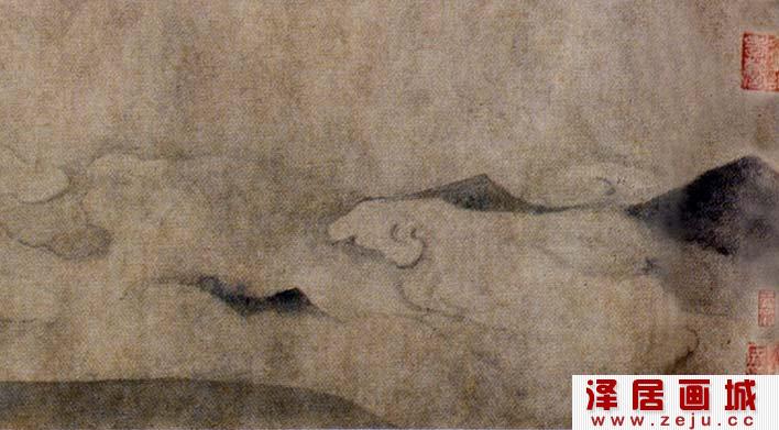 宋代米友仁水墨山水画《潇湘奇观图》第三段高清大图欣赏