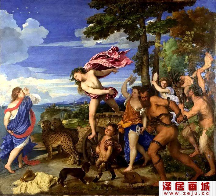 提香《酒神巴库斯与阿里阿德涅》高清大图赏析