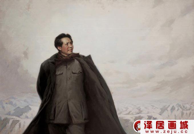 靳尚谊《北国风光》毛泽东肖像画