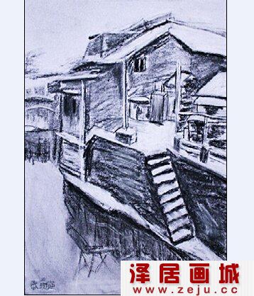儿童风景素描图片欣赏