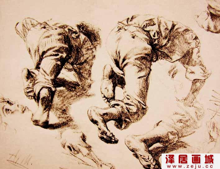线条与明暗结合的速写