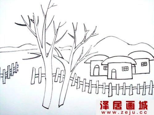 儿童速写风景画
