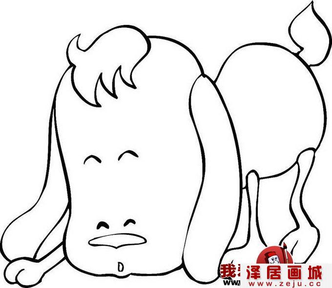 小狗的简笔画,儿童简笔画狗图片1