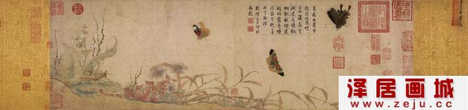 赵昌《写生蛱蝶图》_宋代工笔秋花虫草画全卷