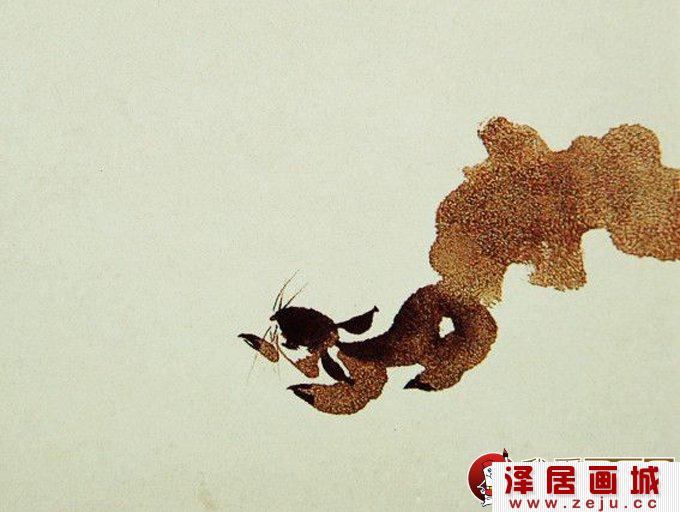 国画写意松鼠的绘画教程步骤（4）