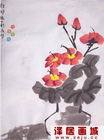 儿童花卉画