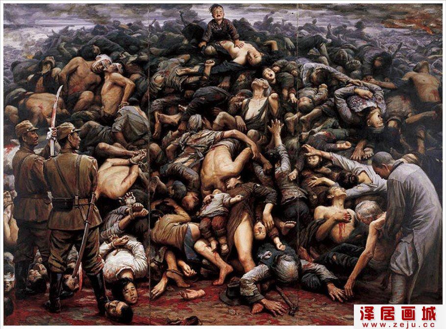李自健人物油画：南京大屠杀