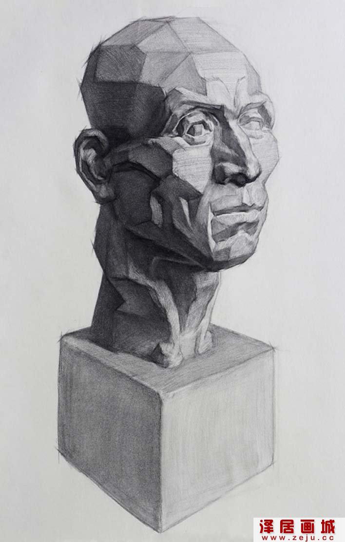 男子头部石膏像，男子头部石膏像素描头像图片，头部肌肉石膏像