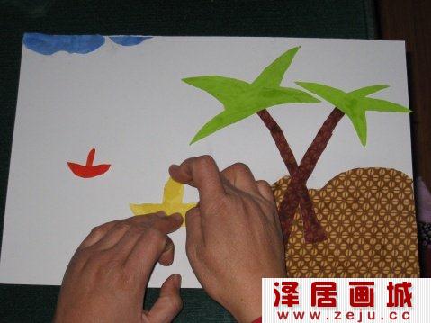 幼儿制作布贴画