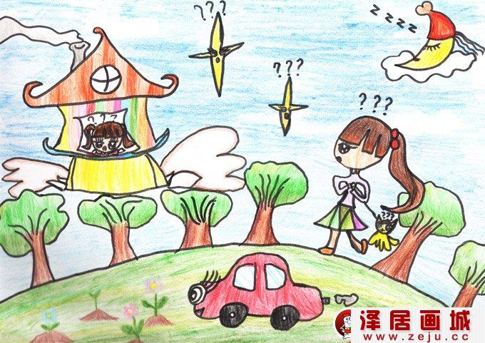 科幻画,水彩画,儿童画