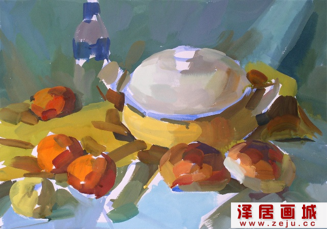 水粉静物写生步骤