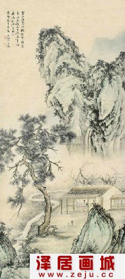 　 山水  立轴 设色纸本 1951年作