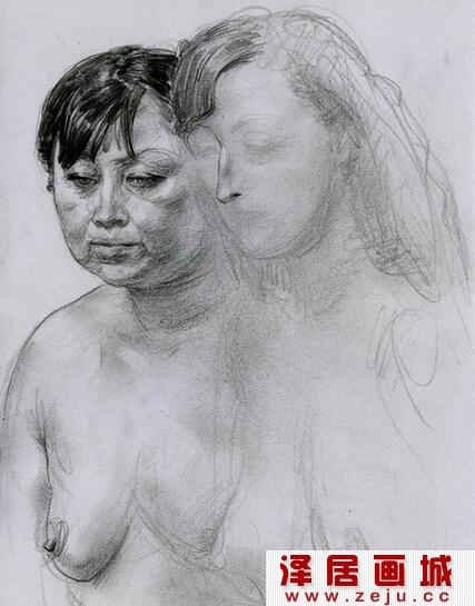 于小冬裸体人物人体素描作品