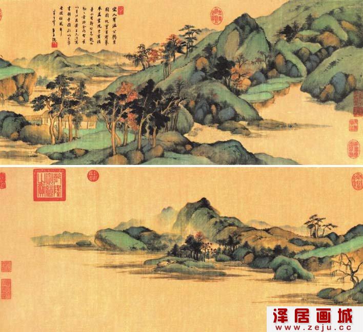董其昌《昼锦堂图》_董其昌青绿山水的代表作高清大图