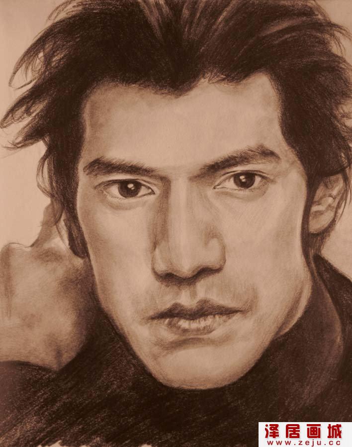 明星素描头像图片：金城武头像素描