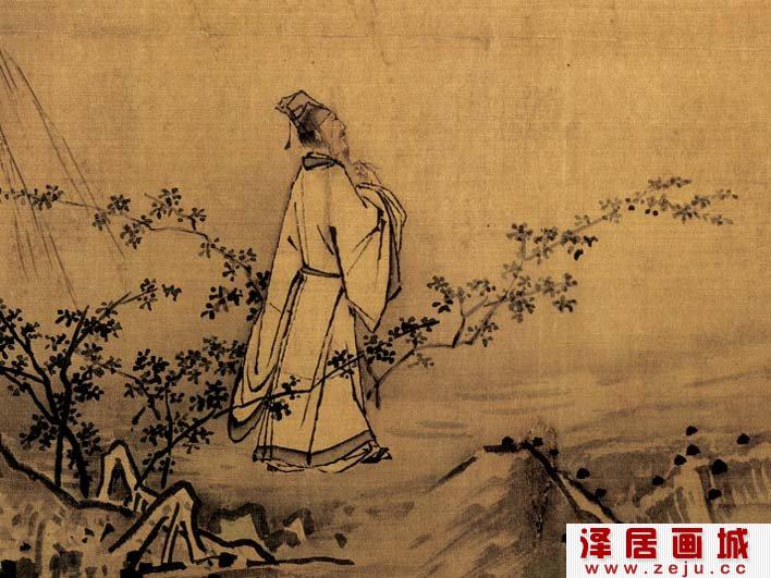 马远《山径春行图》局部高清大图