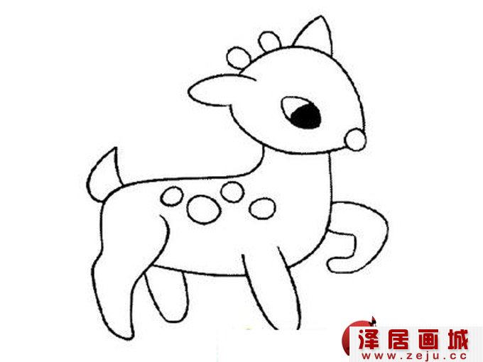 超可爱的梅花鹿简笔画图片（5）