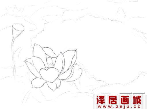 水彩画图文教程:用painter画水彩花荷花