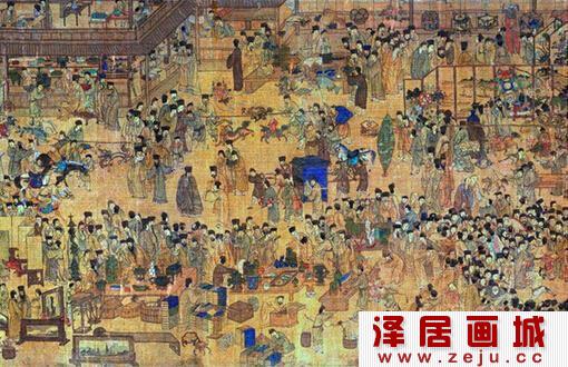 《灯戏图》 描绘杭州元宵庙会的场景