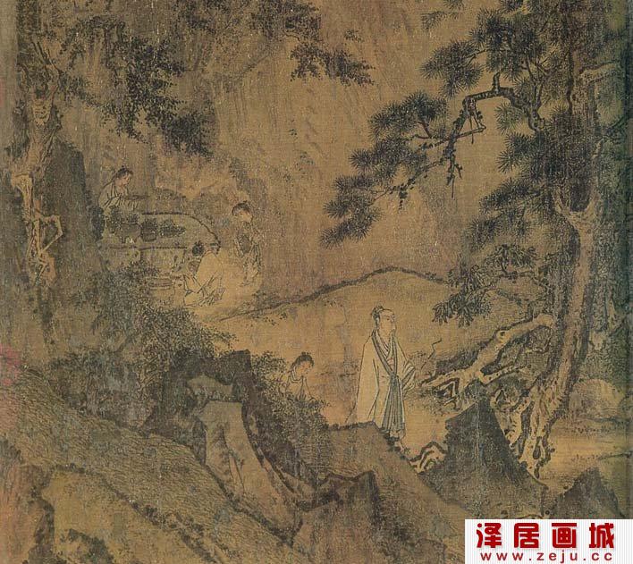 马远人物风景画《西园雅集图》局部高清大图01