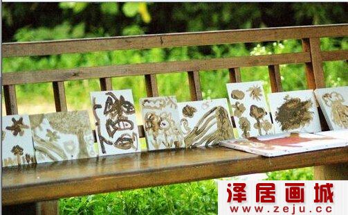 户外美术活动 泥土画