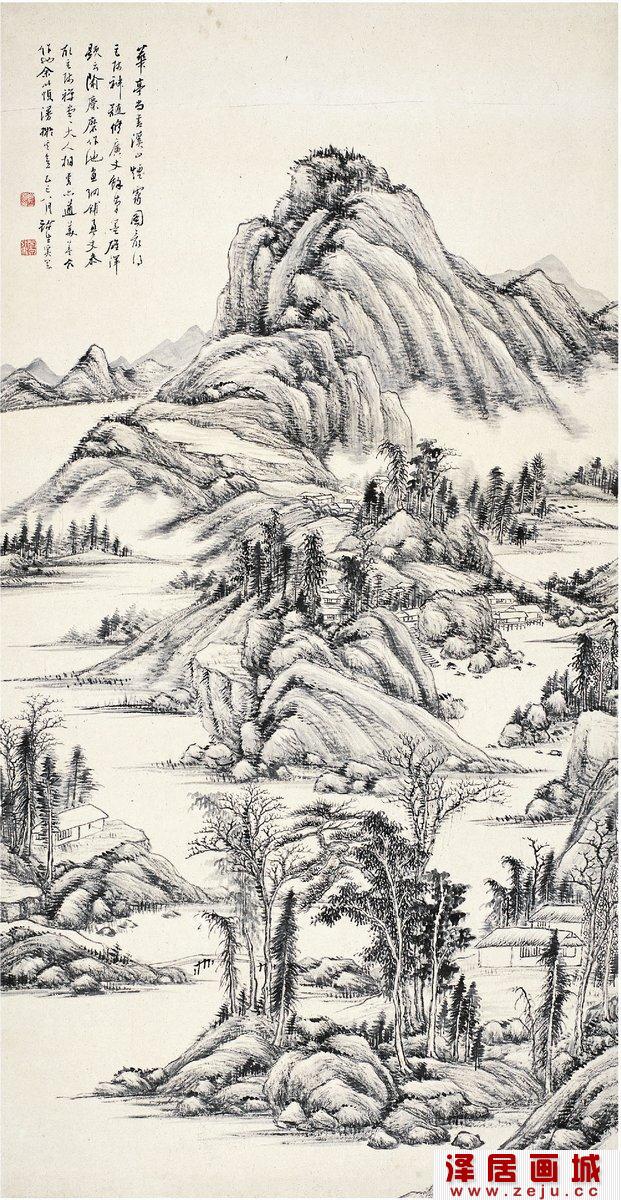 扬州画派奚冈山水画